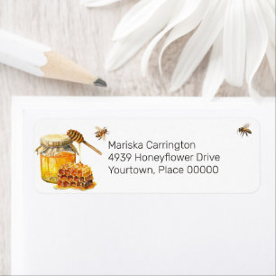 Étiquette Adresse de retour de l'abeille à miel