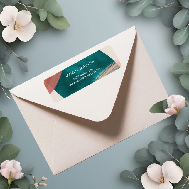 Étiquette Adresse de retour de l'aquarelle Abstraite (Créateur téléchargé)