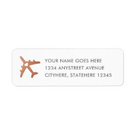 Étiquette Adresse de retour de l'avion de cuivre