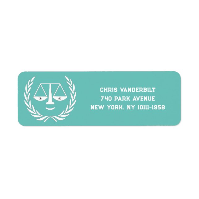 Étiquette Adresse de retour de l'avocat (Devant)