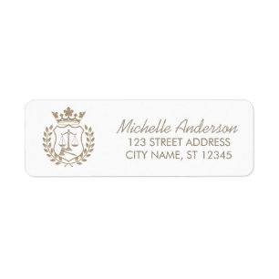 Étiquette Adresse de retour de l'avocat professionnel branch