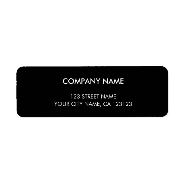 Étiquette Adresse de retour de l'entreprise Noir et blanc mi (Devant)