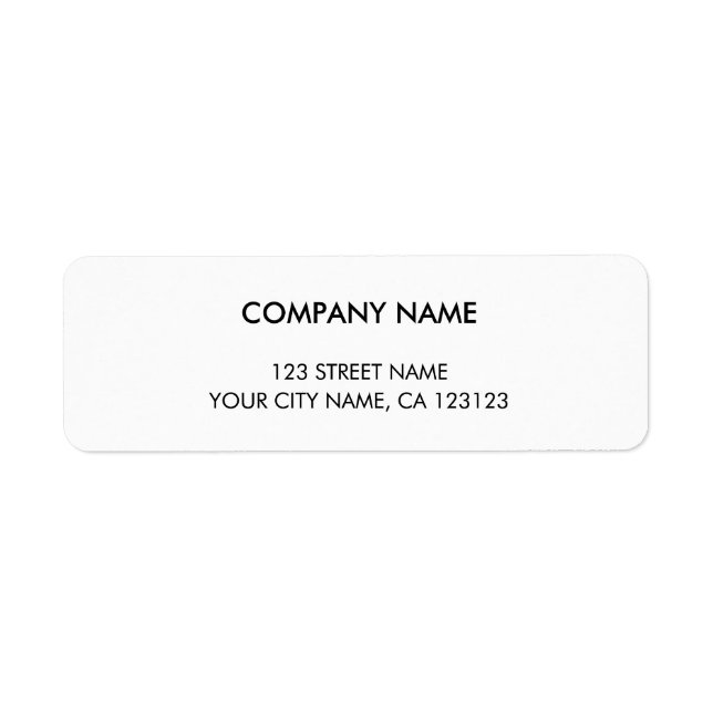 Étiquette Adresse de retour de l'entreprise Noir et blanc mi (Devant)