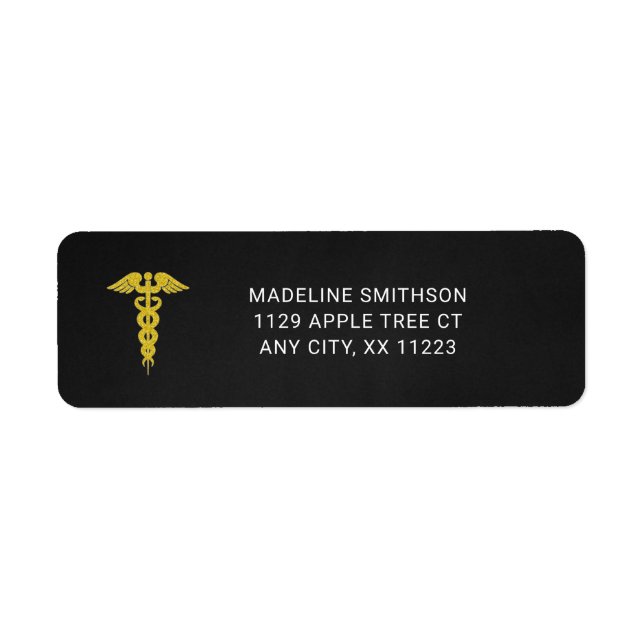 Étiquette Adresse de retour de l'infirmière, symbole médical (Devant)