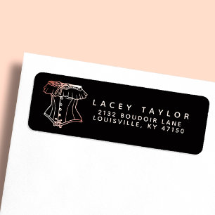 Étiquette Adresse de retour de lingerie de logo de corset vi