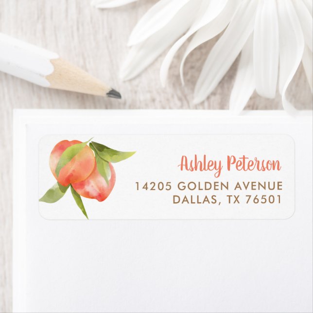 Étiquette Adresse de retour de Little Peach Georgi (En situation)