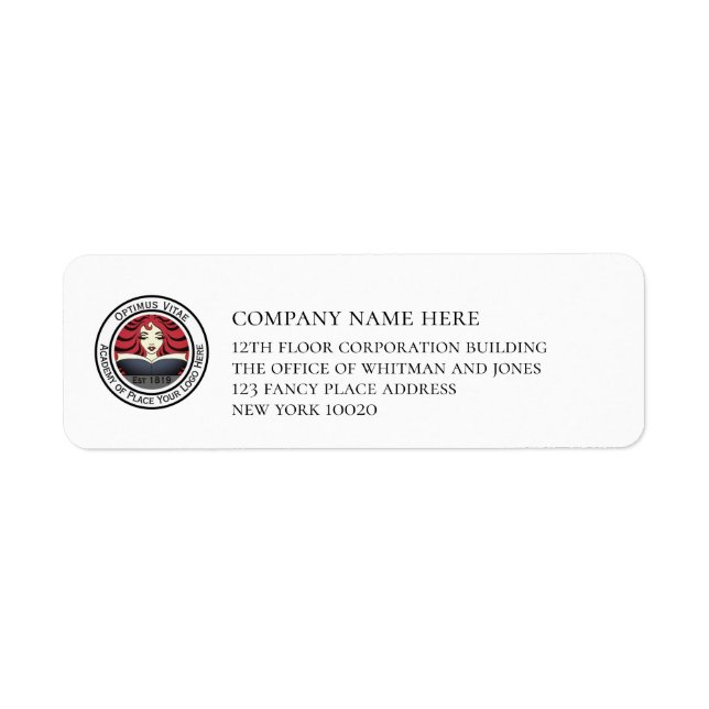 Étiquette Adresse de retour de logo d'entreprise personnalis (Devant)