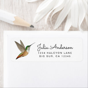 Étiquette Adresse de retour de l'oiseau de colibri d'Allen L