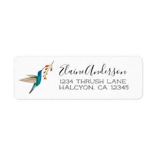 Étiquette Adresse de retour de l'oiseau de colibris