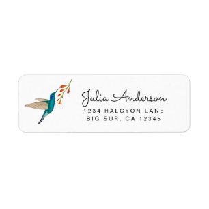 Étiquette Adresse de retour de l'oiseau de colibris