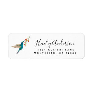 Étiquette Adresse de retour de l'oiseau de colibris