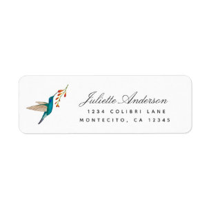 Étiquette Adresse de retour de l'oiseau de colibris