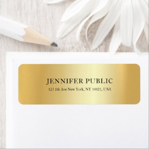 Étiquette Adresse de retour de luxe Modèle Gold personnalisé