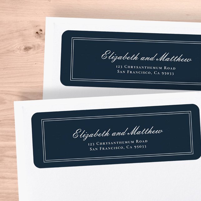 Étiquette Adresse de retour de mariage classique et simple e (Créateur téléchargé)