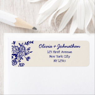 Étiquette Adresse de Retour de Mariage Dessins à Main Levée