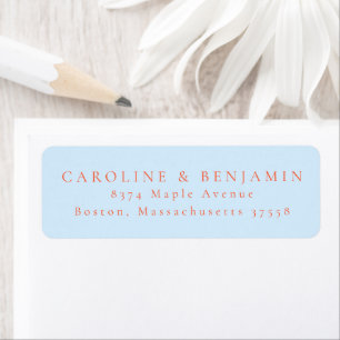 Étiquette Adresse de Retour de Mariage Élégante Minimaliste