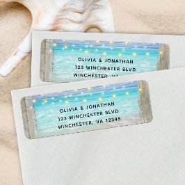 Étiquette Adresse de Retour de Mariage en Bois Rustique de P
