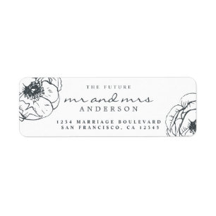Étiquette Adresse de retour de mariage Future Mr Mrs Floral