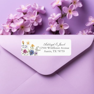 Étiquette Adresse de retour de mariage printanier à fleurs s