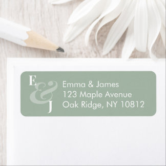 Étiquette Adresse de retour de mariage Reverse Sage | Gauche