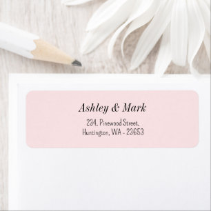 Étiquette Adresse de retour de mariage rose poudré