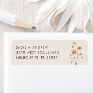 Étiquette Adresse de retour de mariage rustique Bohème sauva
