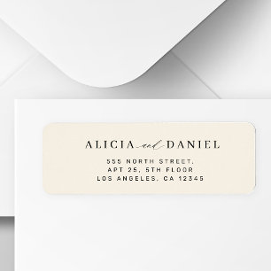 Étiquette Adresse de retour de mariage simple minimaliste mo