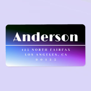 Étiquette Adresse de retour de Modern Purple Ombre