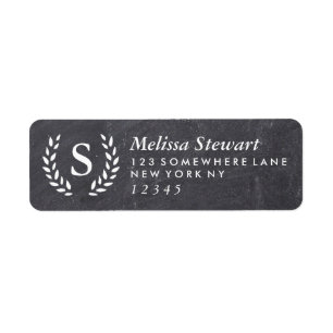 Étiquette Adresse de retour de monogramme de guirlande de
