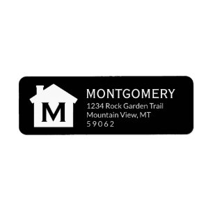 Étiquette Adresse de retour de monogramme élégant à la
