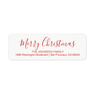 Étiquette Adresse de retour de Noël chic moderne de vacance