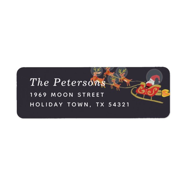 Étiquette Adresse de retour de Noël Orbit (Devant)