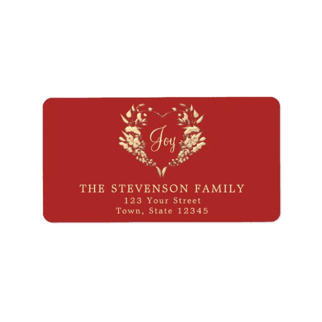 Étiquette Adresse de retour de Noël rouge (Devant)
