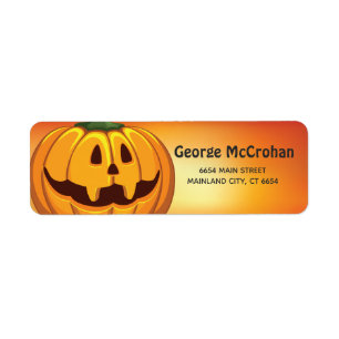 Étiquette Adresse de retour de petite citrouille d'Halloween