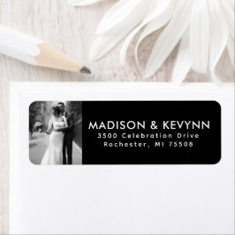 Étiquette Adresse de retour de photo du mariage