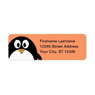 Étiquette Adresse de retour de pingouin