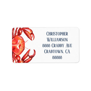 Étiquette Adresse de retour de plage de crabe fait sur