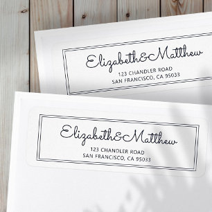 Étiquette Adresse de retour de script cursif simple