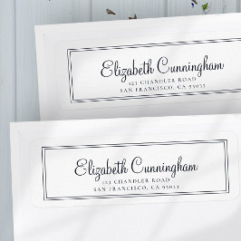 Étiquette Adresse de retour de script cursif simple