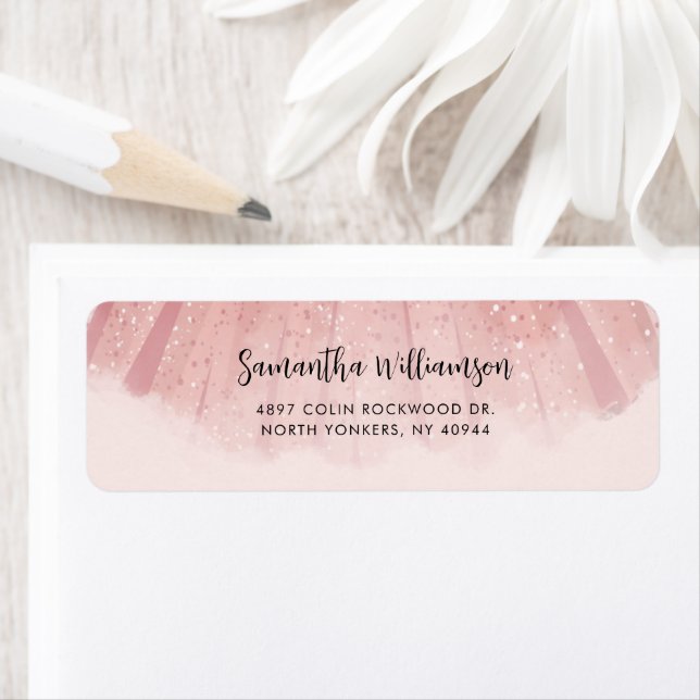 Étiquette Adresse de retour de script élégant et moderne (En situation)