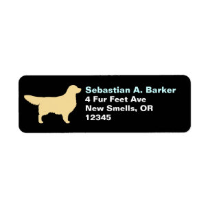 Étiquette Adresse de retour de silhouette de chien de golden