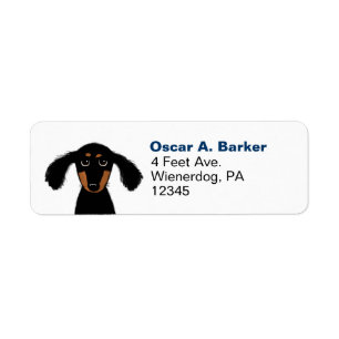 Étiquette Adresse de retour de teckel de chien mignon de