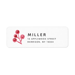 Étiquette Adresse de retour de vacances Winterberry