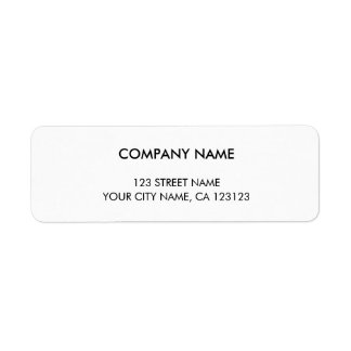 Étiquette Adresse de retour d'entreprise Minimaliste Noir et