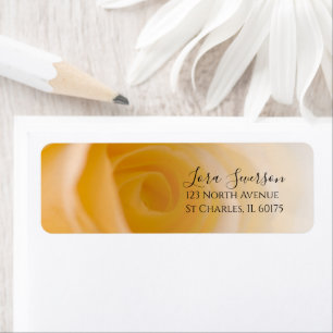 Étiquette Adresse de retour des fleurs de rose blanche