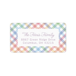 Étiquette Adresse de retour du baby shower mignon plaid Rain