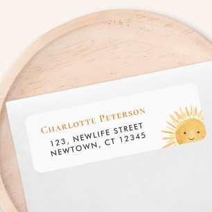 Étiquette Adresse de retour du Baby shower Sun