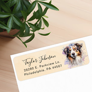 Étiquette Adresse de retour du chien berger australien