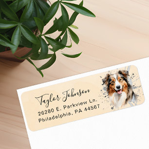 Étiquette Adresse de retour du chien berger australien