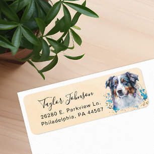 Étiquette Adresse de retour du chien berger australien
